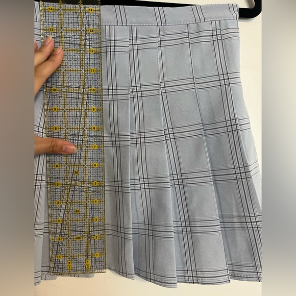 Princess Polly Light Blue Plaid Pleated Mini Skirt - Picture 8 of 9